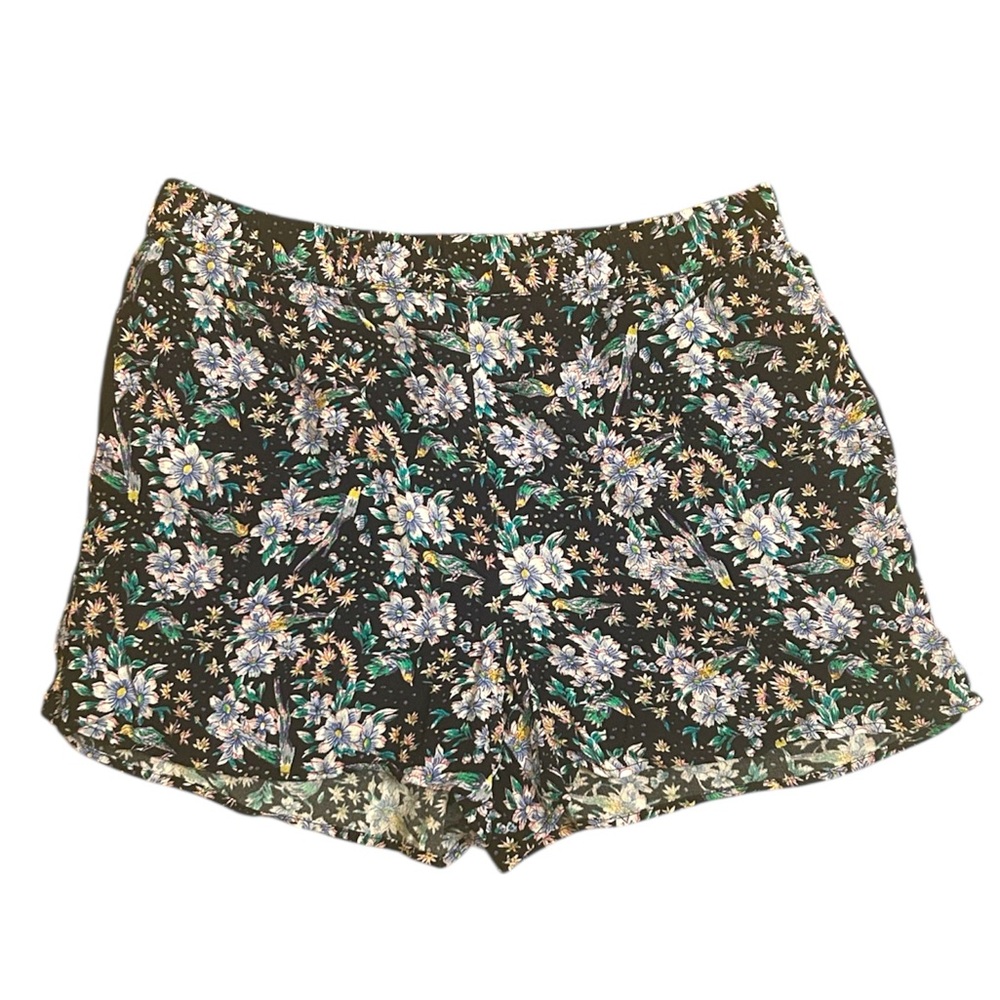 Anthropologie Ett Twa Black Blue Yellow Green Floral Shorts Women’s Size Small
